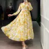 WMN 4502 Weightless Marbal Floral Printed Gown Below 1000