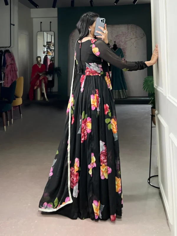 Buy WMN 5103 Chiffon Floral Printed Festival Gown Wholesale 2026
