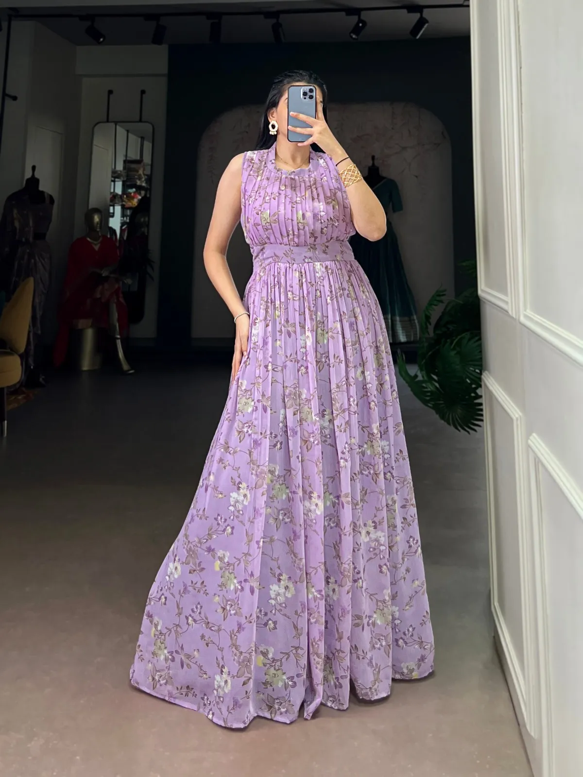 WMN 5200 Weightless Marbal Floral Printed Gown