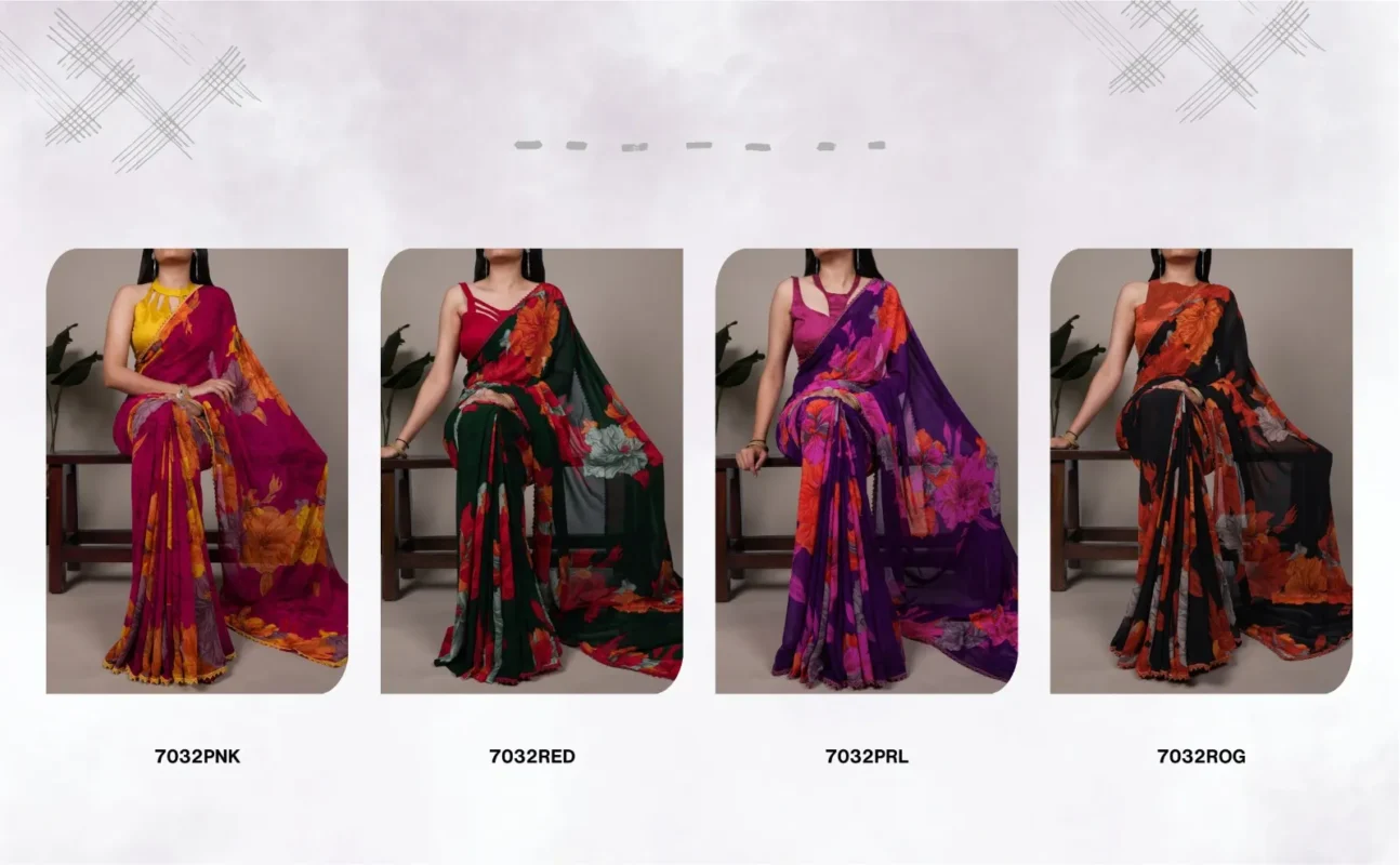 Stylish WMN 7032 Weightless Marbal Floral Printed Saree Wholesale 2026