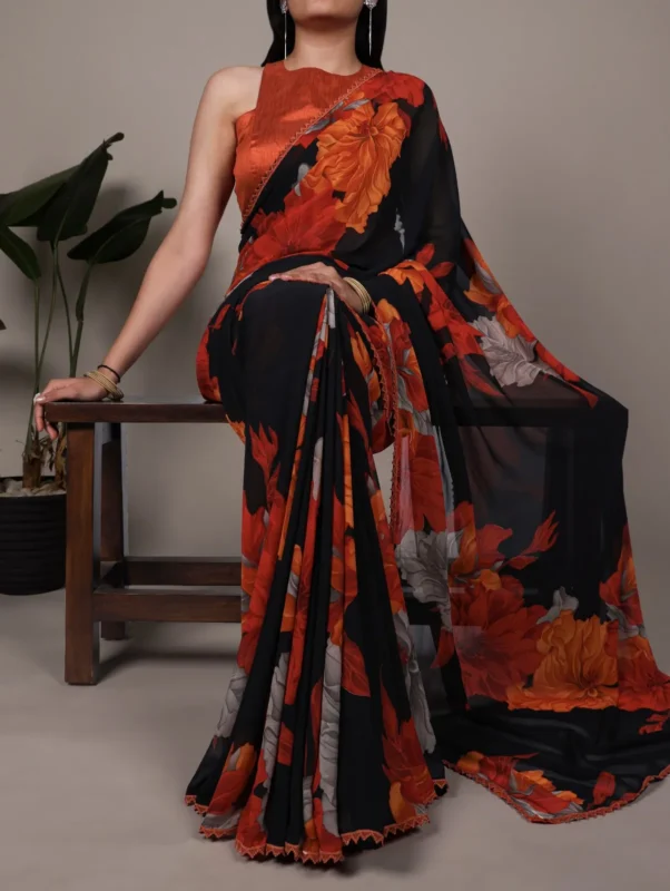 Stylish WMN 7032 Weightless Marbal Floral Printed Saree Wholesale 2026