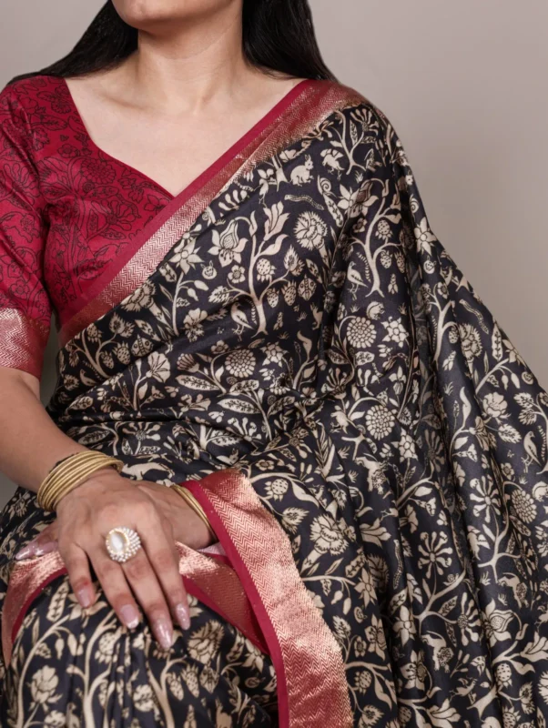 Launching WMN 7055 Tasar Silk Printed Saree With Viscose Border Wholesale 2026