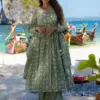 FFD Rayon Slub Printed Anarkali Readymade Dress Wholesale