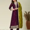FFD Vichitra Embroidery Anarkali Readymade Dress Wholesale
