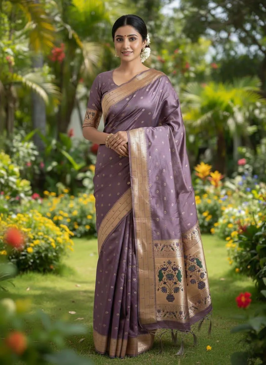 WMS Soft Sartin Zari Work Festival Saree Wholesale