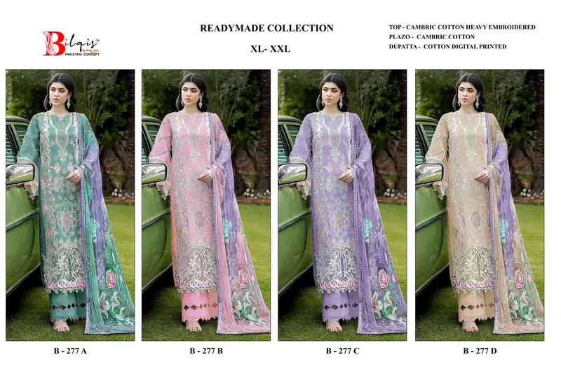 Latest Bilqis B 277 A To D Cambric Cotton Lawn Embroidered Pakistani Salwar Kameez Wholesale 2026