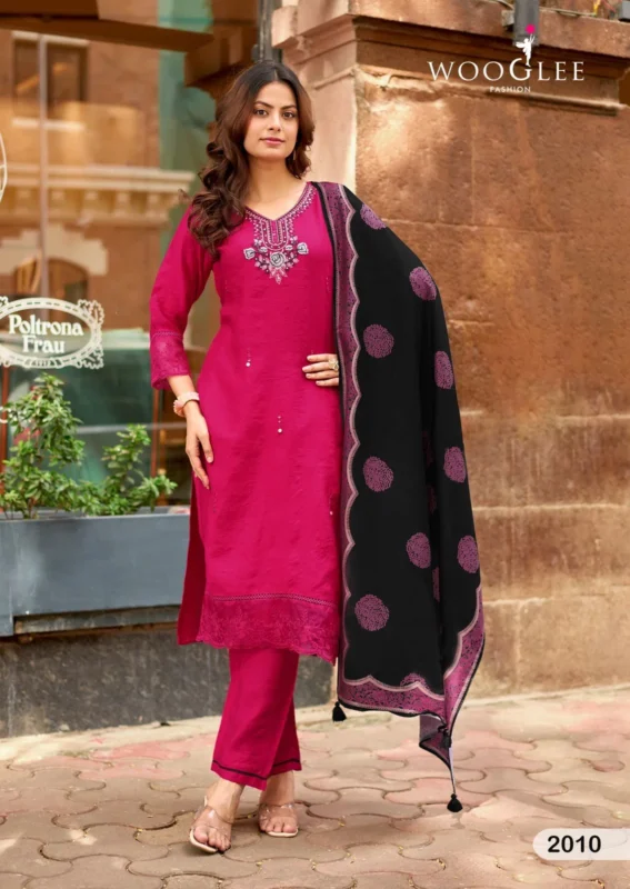 Buy Wooglee Ehsaas Vol 2 Viscose Thread Worked Kurti With Bottom Dupatta Wholesale 2026