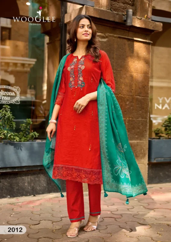 Buy Wooglee Ehsaas Vol 2 Viscose Thread Worked Kurti With Bottom Dupatta Wholesale 2026