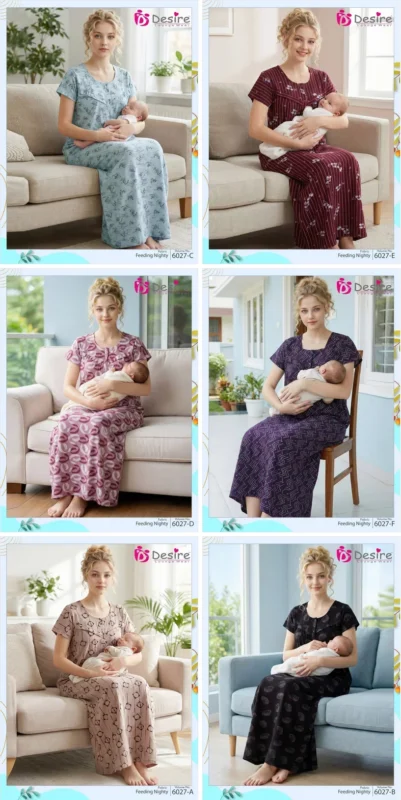 Launching Desire Feeding Nighty Vol 6027 Cotton Printed Daily Wear Nighty Collection Wholesale 2026