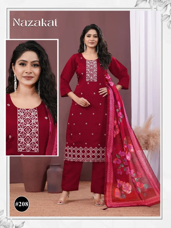 Beautiful Nazakat Vol 2 Roman Silk Embroidery Worked Kurti With Bottom Dupatta Wholesale 2026