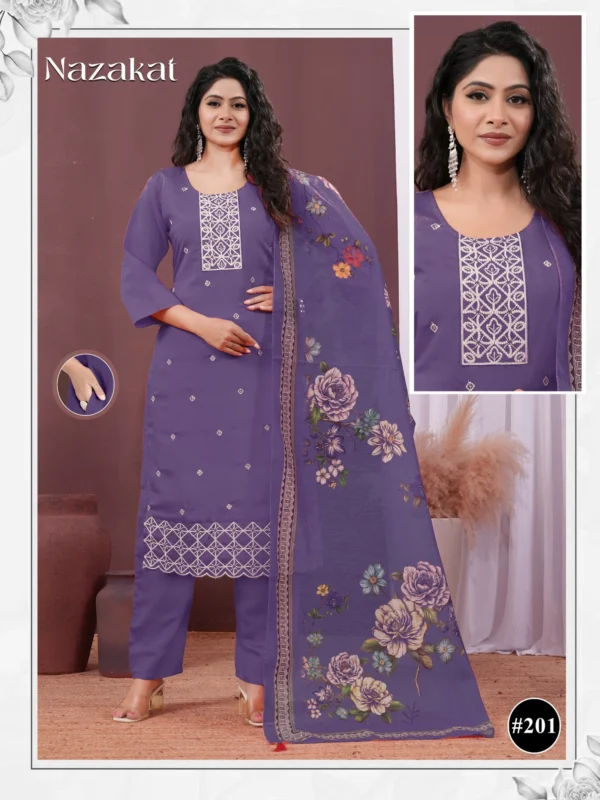 Beautiful Nazakat Vol 2 Roman Silk Embroidery Worked Kurti With Bottom Dupatta Wholesale 2026