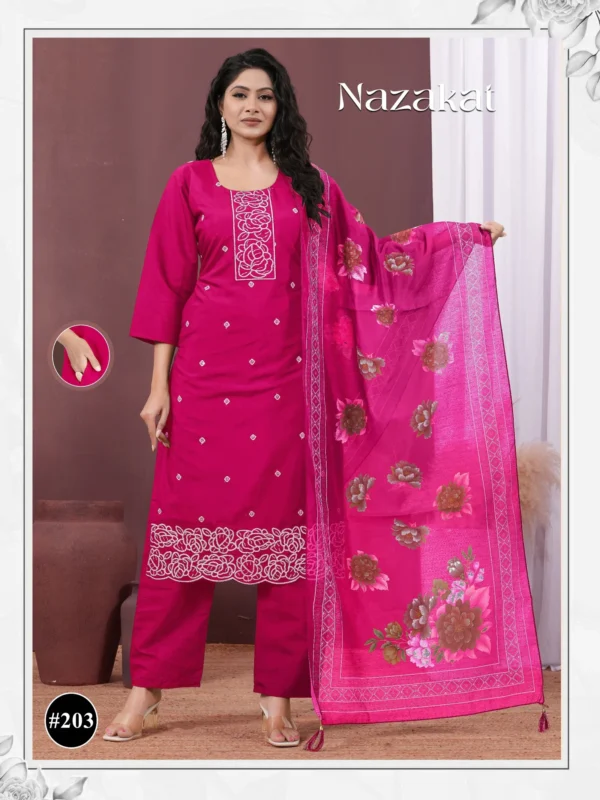 Beautiful Nazakat Vol 2 Roman Silk Embroidery Worked Kurti With Bottom Dupatta Wholesale 2026