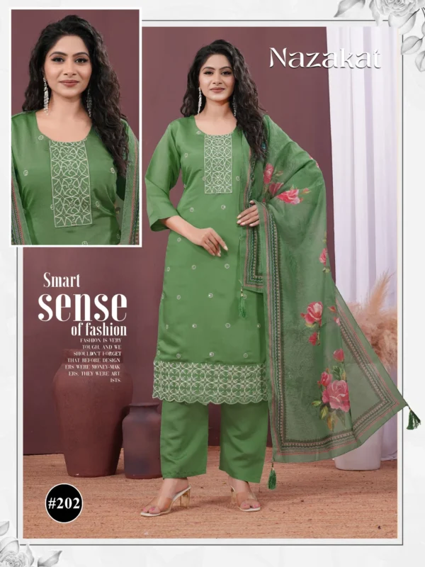 Beautiful Nazakat Vol 2 Roman Silk Embroidery Worked Kurti With Bottom Dupatta Wholesale 2026