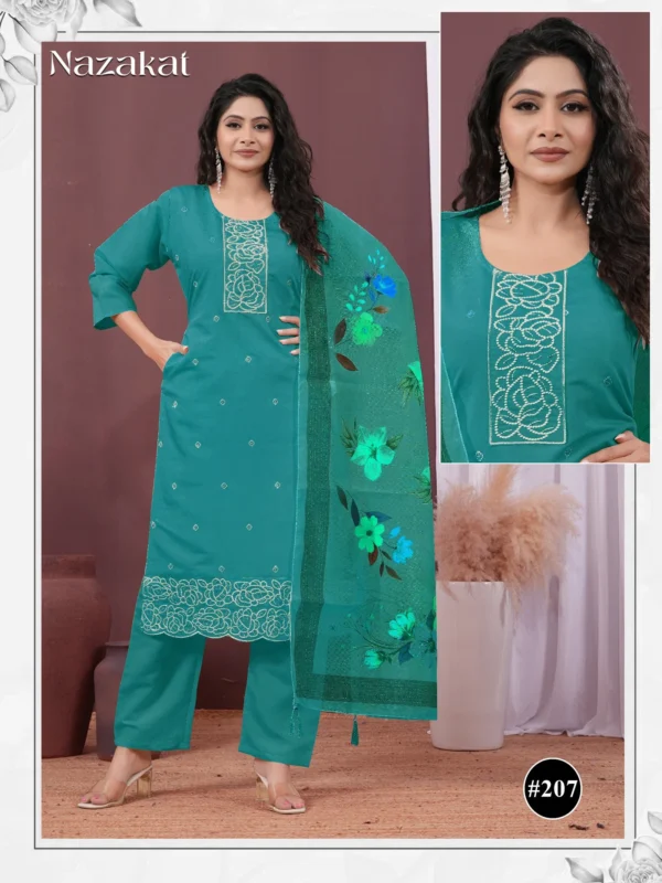 Beautiful Nazakat Vol 2 Roman Silk Embroidery Worked Kurti With Bottom Dupatta Wholesale 2026