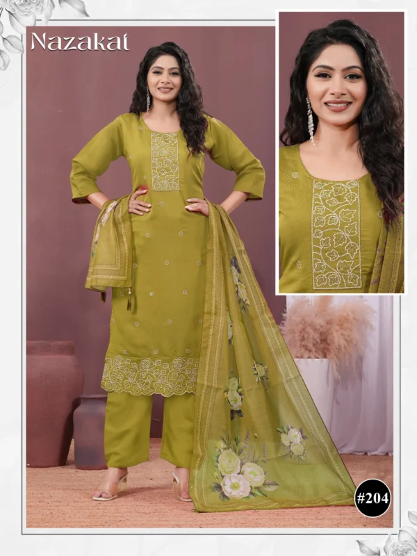 Beautiful Nazakat Vol 2 Roman Silk Embroidery Worked Kurti With Bottom Dupatta Wholesale 2026