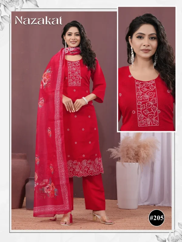 Beautiful Nazakat Vol 2 Roman Silk Embroidery Worked Kurti With Bottom Dupatta Wholesale 2026