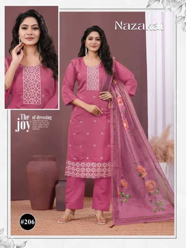 Beautiful Nazakat Vol 2 Roman Silk Embroidery Worked Kurti With Bottom Dupatta Wholesale 2026