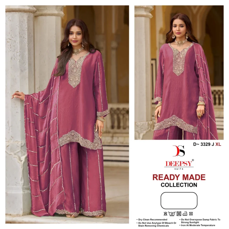 Stylish Deepsy D 3329 Readymade Fandy Satin With Heavy Beats Worked Salwar Kameez Wholesale 2026
