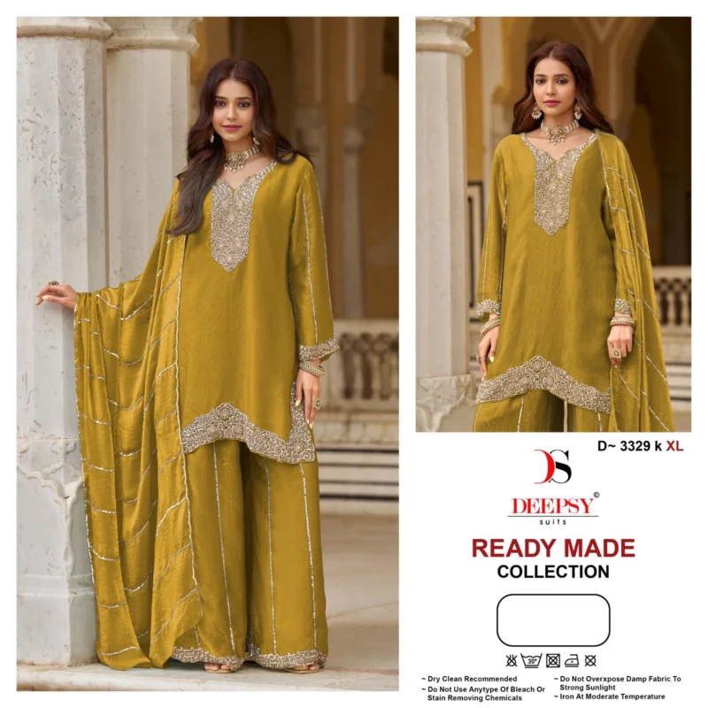Stylish Deepsy D 3329 Readymade Fandy Satin With Heavy Beats Worked Salwar Kameez Wholesale 2026