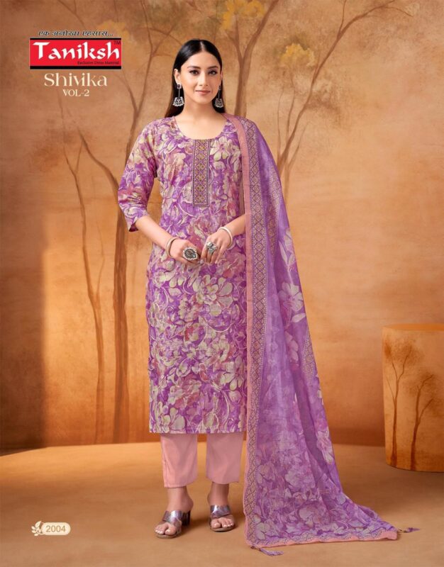 Beautiful Taniksh Shivika Vol 2 Muslin Print With Embroidery Work Top With Bottom And Dupatta Wholesale 2026