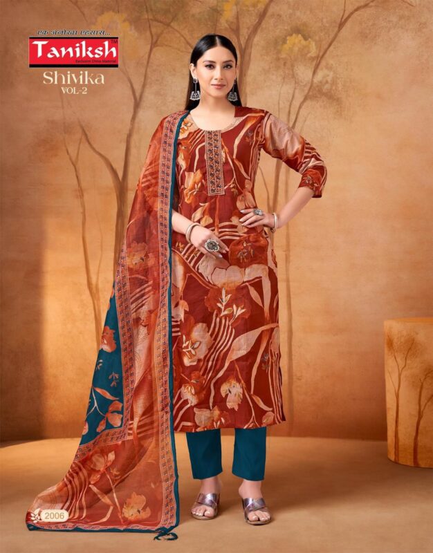 Beautiful Taniksh Shivika Vol 2 Muslin Print With Embroidery Work Top With Bottom And Dupatta Wholesale 2026