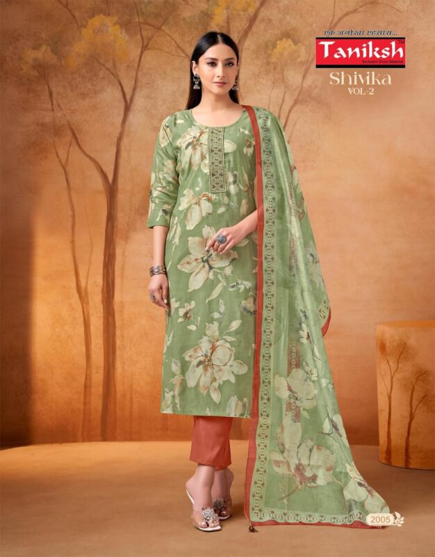 Beautiful Taniksh Shivika Vol 2 Muslin Print With Embroidery Work Top With Bottom And Dupatta Wholesale 2026