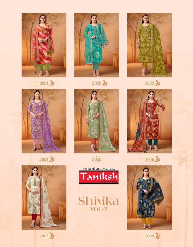 Beautiful Taniksh Shivika Vol 2 Muslin Print With Embroidery Work Top With Bottom And Dupatta Wholesale 2026