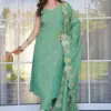 FFD Art Silk Tesla Light Green Readymade Dress Wholesale