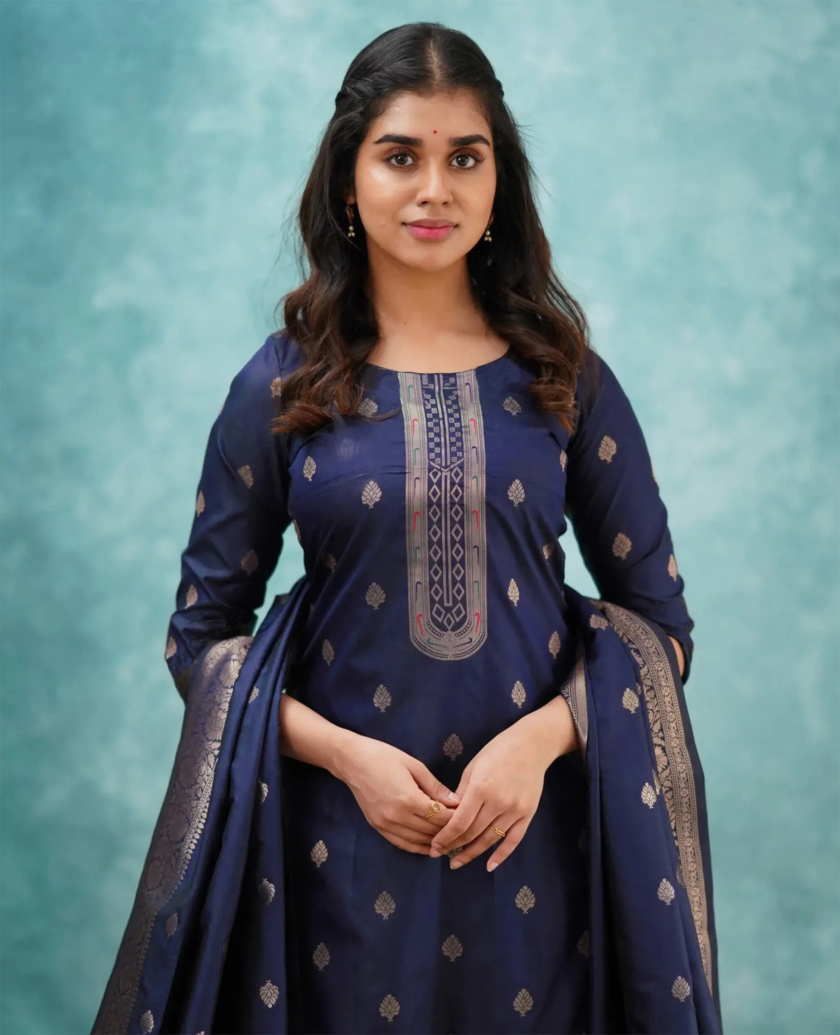 Latest FFD Art Silk Festival Blue Color Readymade Dress Wholesale 2026
