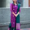 FFD Art Silk Weaving Purple Color Readymade Dress Wholesale
