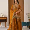 Buy NFD 5056 Fandy Silk Embroidery Work Sharara Suit Wholesale 2026