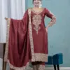 NFD 5034 Chinnon Silk Embroidery Readymade Dress Wholesale