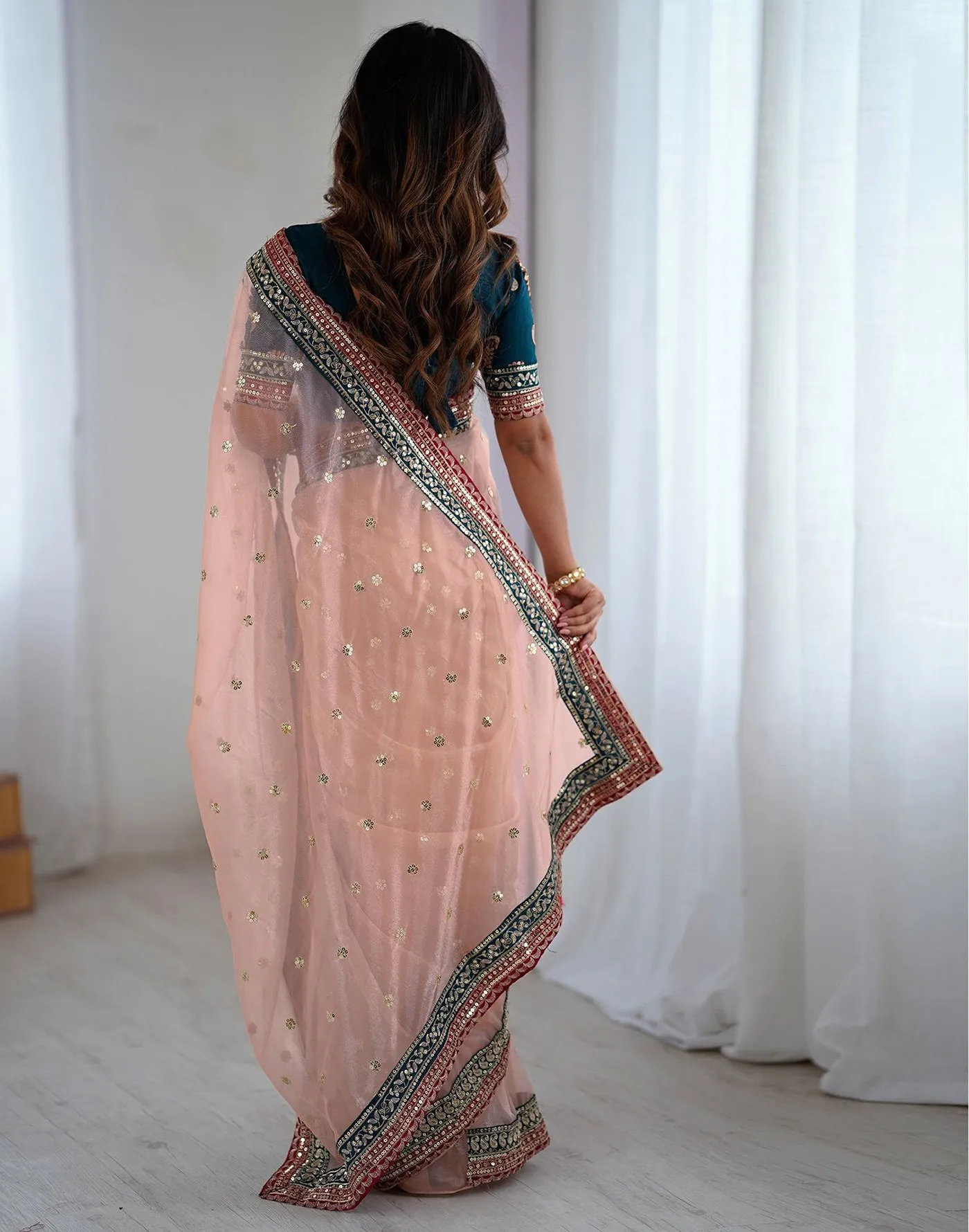 Beautiful FFD Isha Net Emboidery Party Wear Saree Wholesale 2026