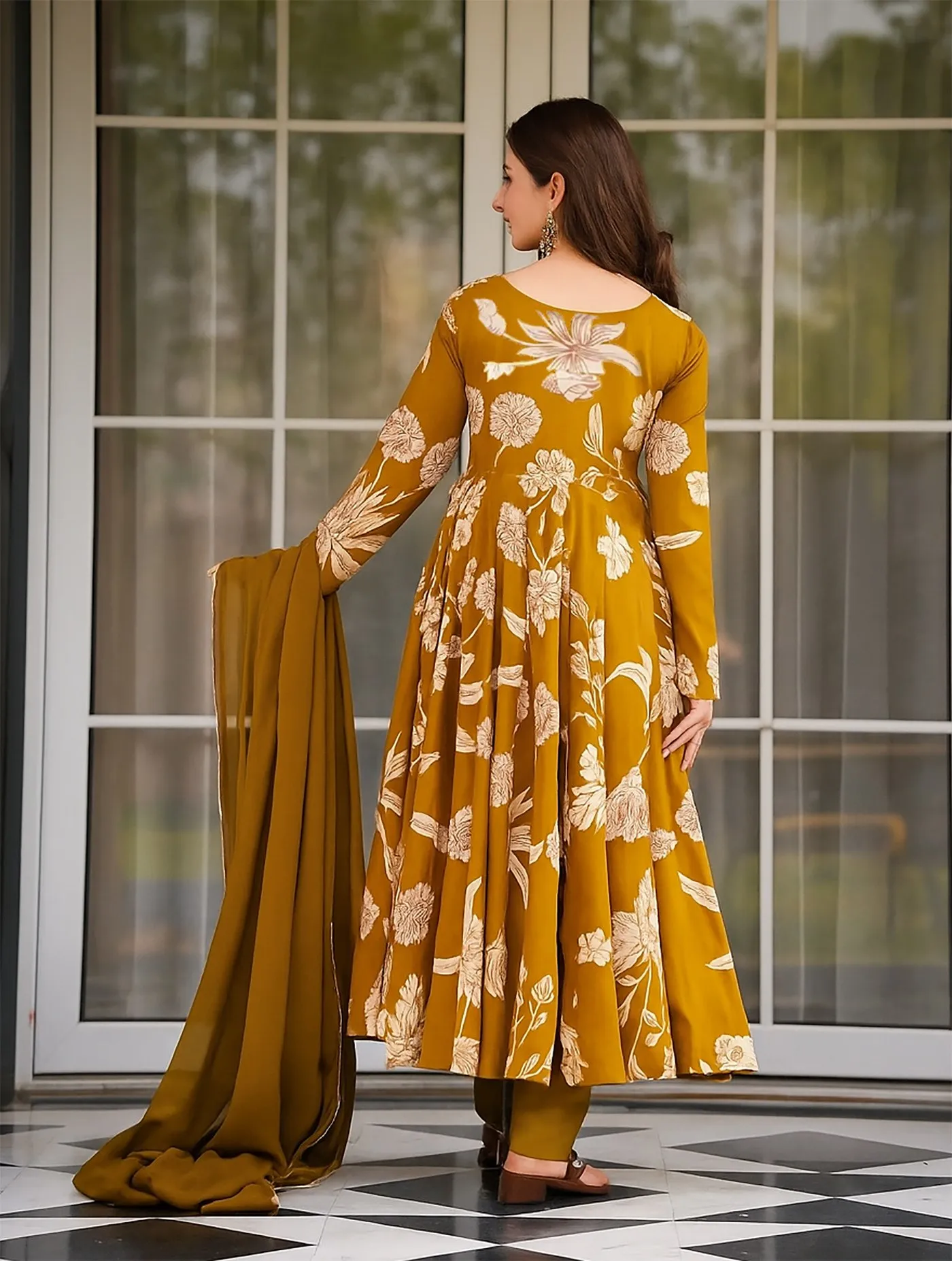 Stylish FFD Rayon slub Anarkali Readymade Dress Wholesale 2026