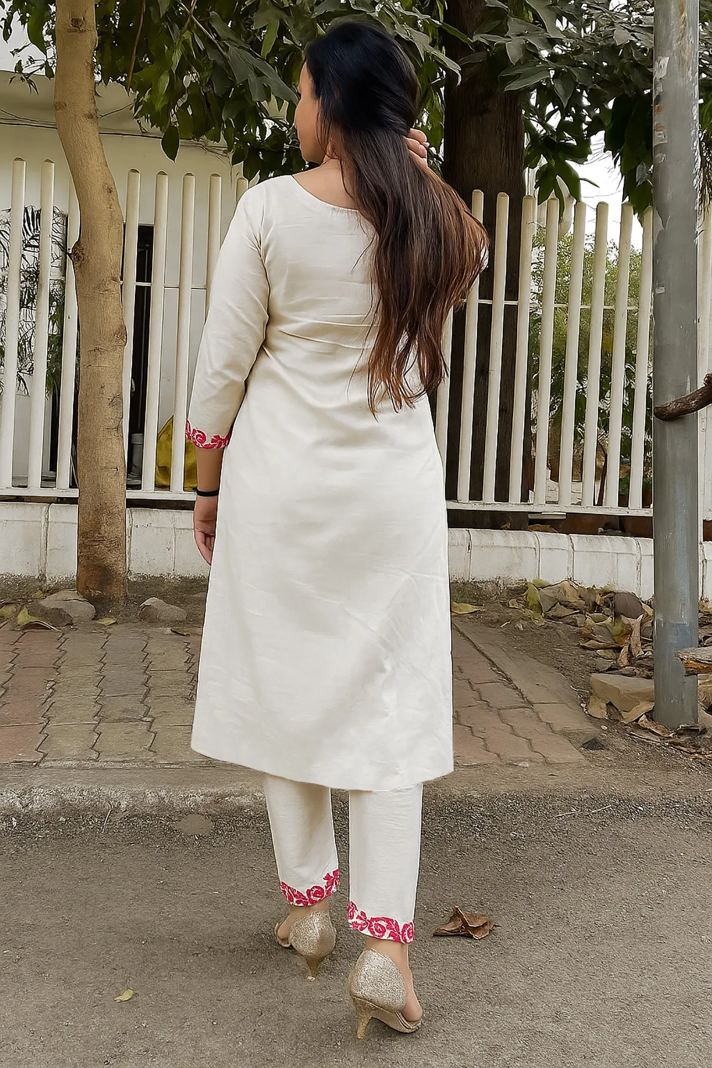 Latest FFD Tesla Embroidery White Color Readymade Dress Wholesale 2026