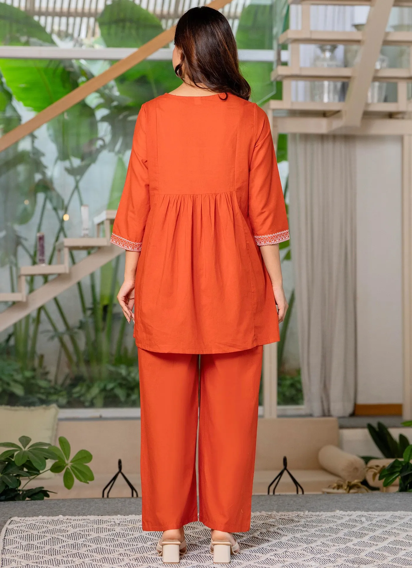 Latest FFD Crepe Embroidery Office Wear Co Ord Set Wholesale 2026