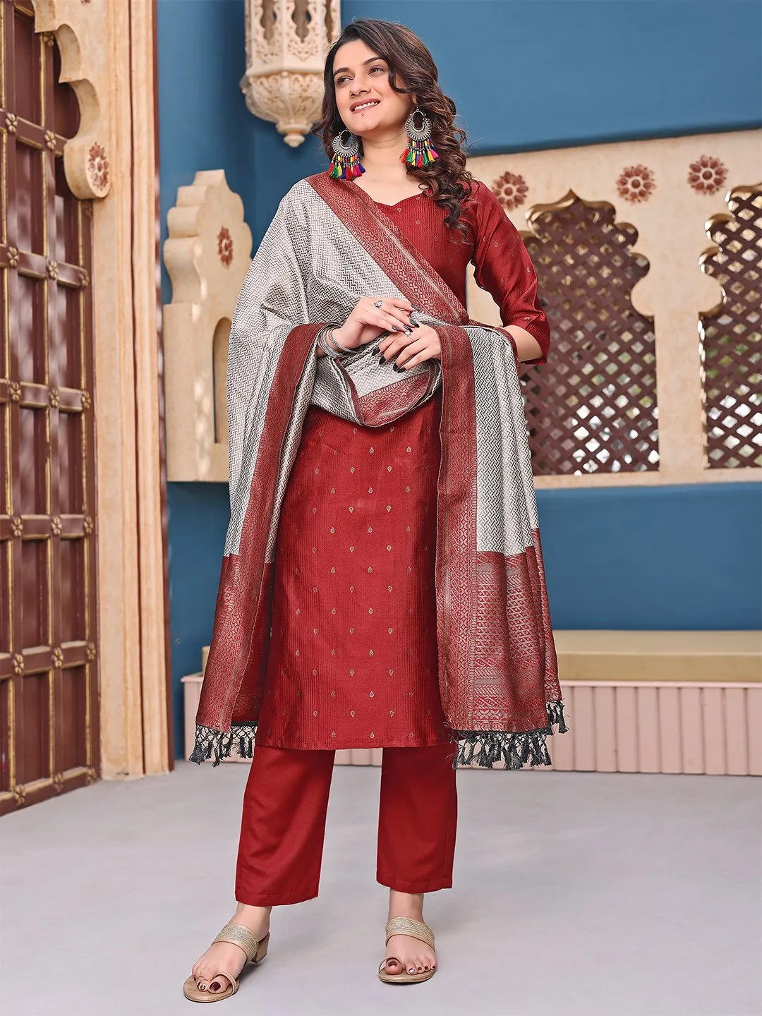 Shiv 6006 Roman Silk Embroidery Wholesale Readymade Dress Wholesale