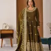 NFD 5055 Anarkali Vichitra Silk Embroidery Readymade Gown Wholesale