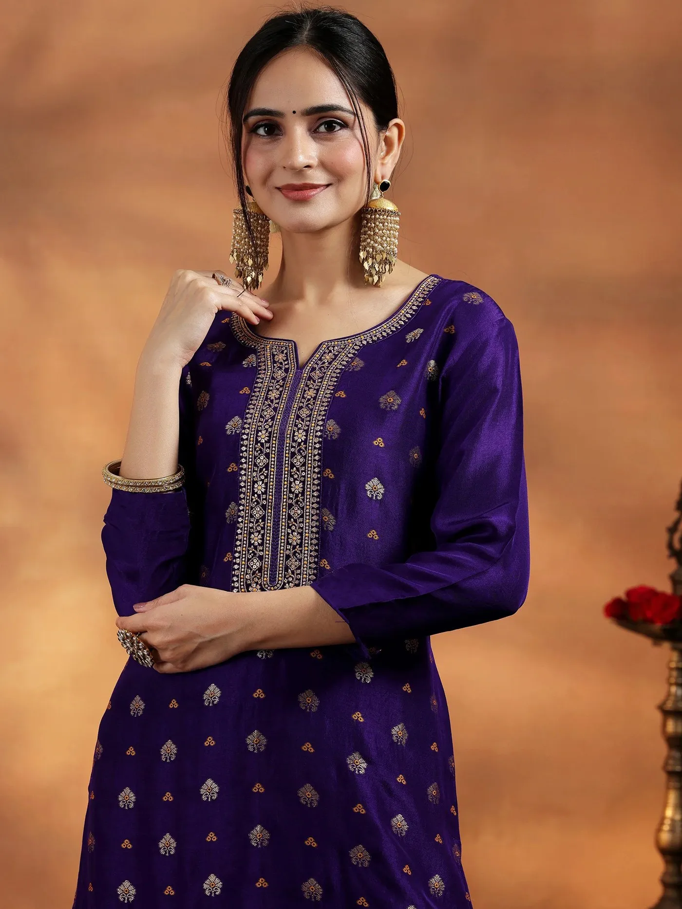 Buy FFD Art Silk Embroidery Weaving Readymade Dress Wholesale 2026