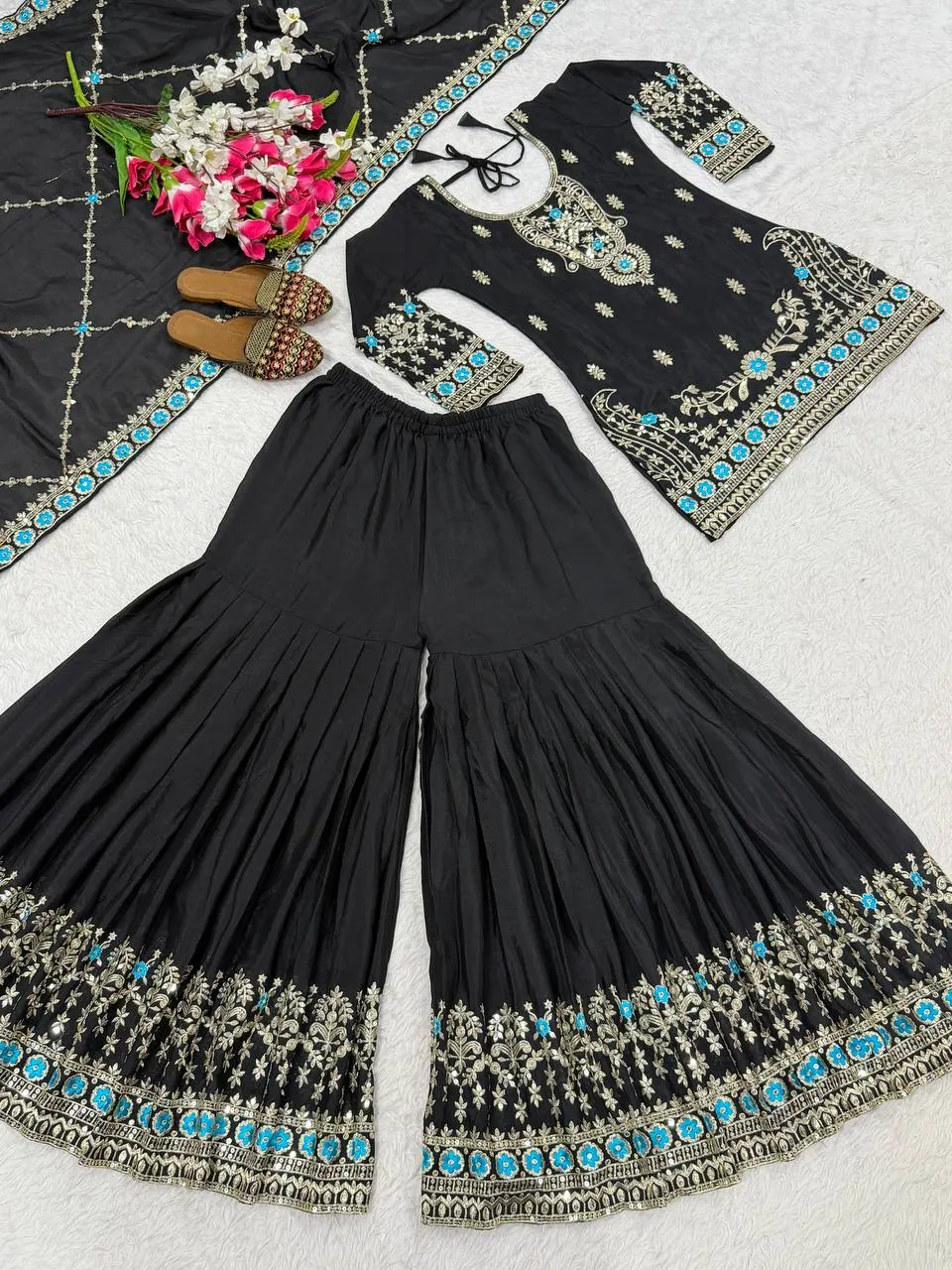 Launching NFD 5057 Vichitra Silk Designer Party Wear Sharara Suit Wholesale 2026