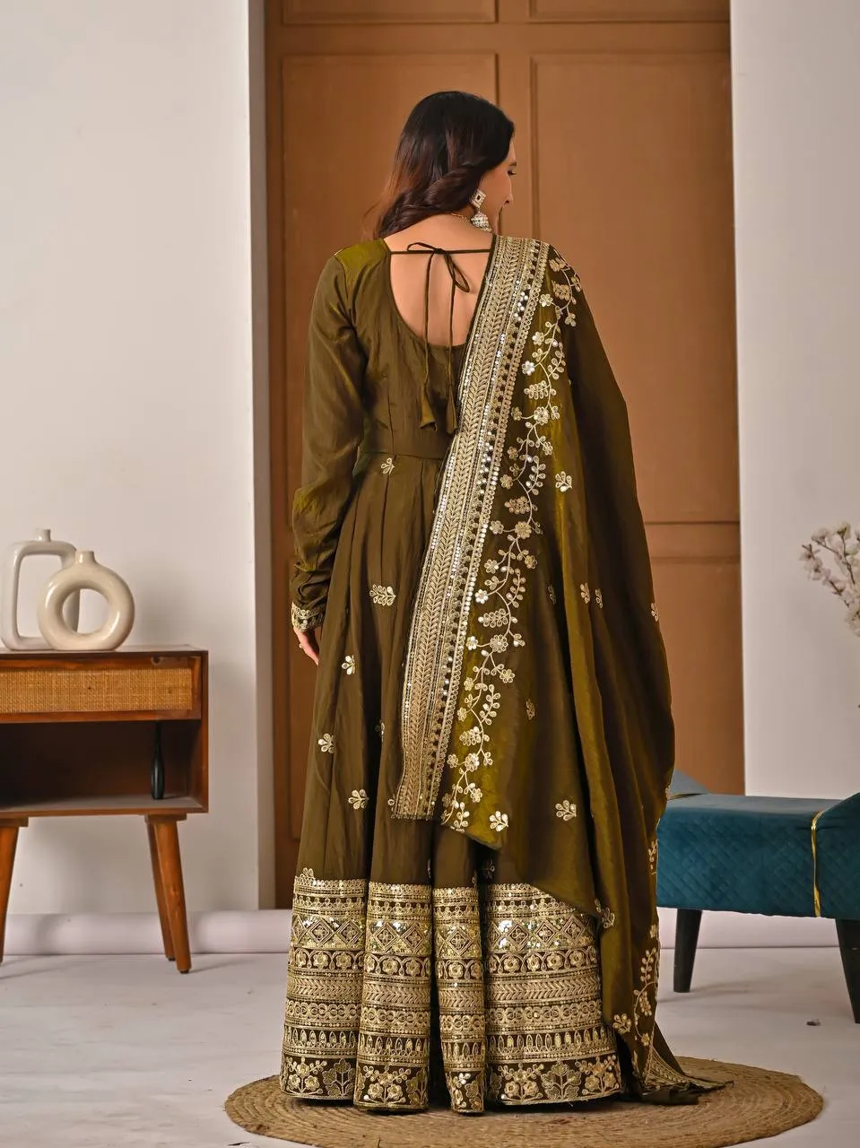 Launching NFD 5055 Anarkali Vichitra Silk Embroidery Readymade Gown Wholesale 2026