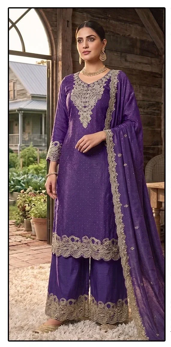 Hoor Tex 633 A To D Crunchy Embroidered Salwar Kameez Wholesale