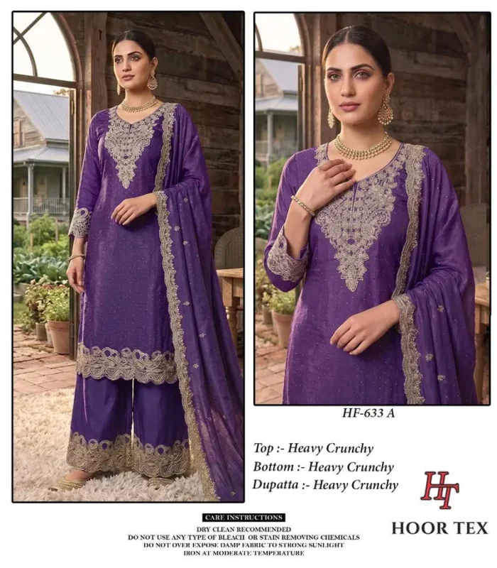 Buy Hoor Tex 633 A To D Crunchy Embroidered Salwar Kameez Wholesale 2026