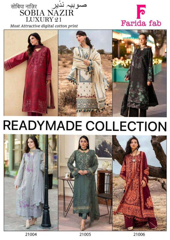 Beautiful Farida Sobia Nazir Vol 21 Readymade Karachi Kurti Pant With Dupatta Wholesale 2026
