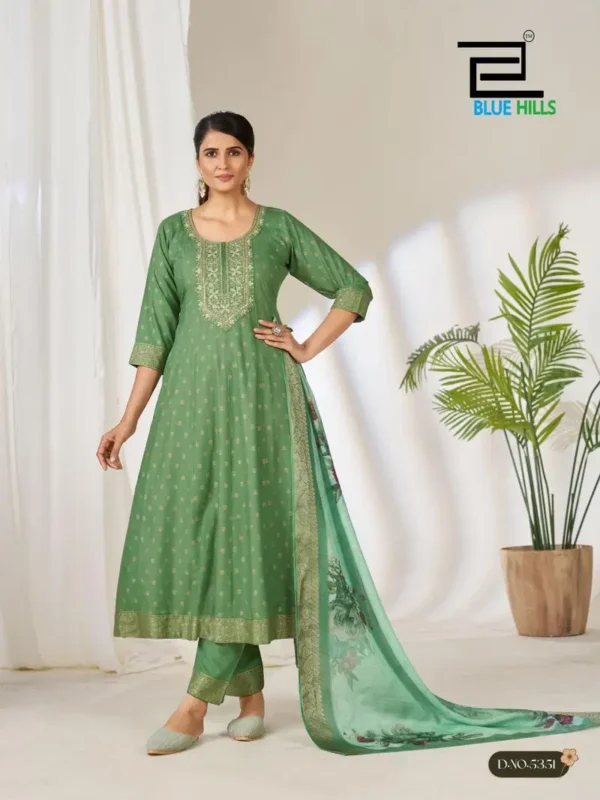 Buy Blue Hills Gemini Rayon Foil Printed Kurti With Bottom Dupatta Wholesale 2026