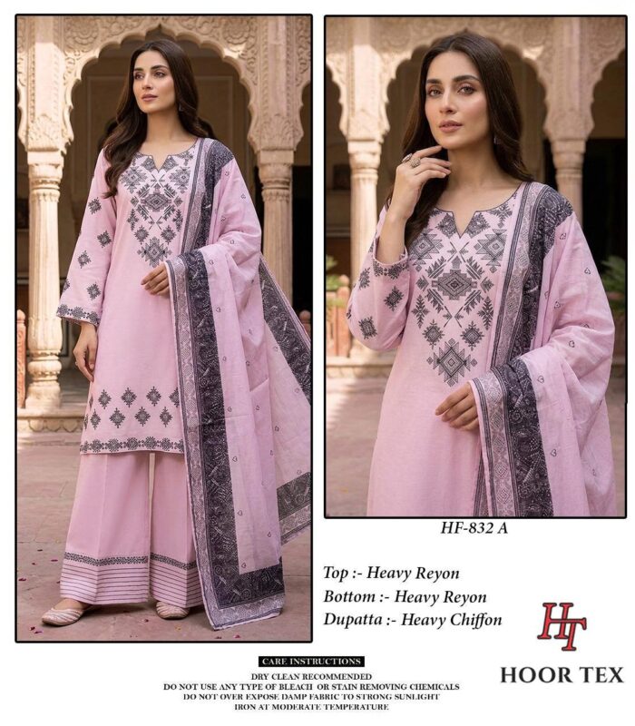 Latest Hoor Tex 832 A To D Rayon Embroidered Salwar Kameez Wholesale 2026
