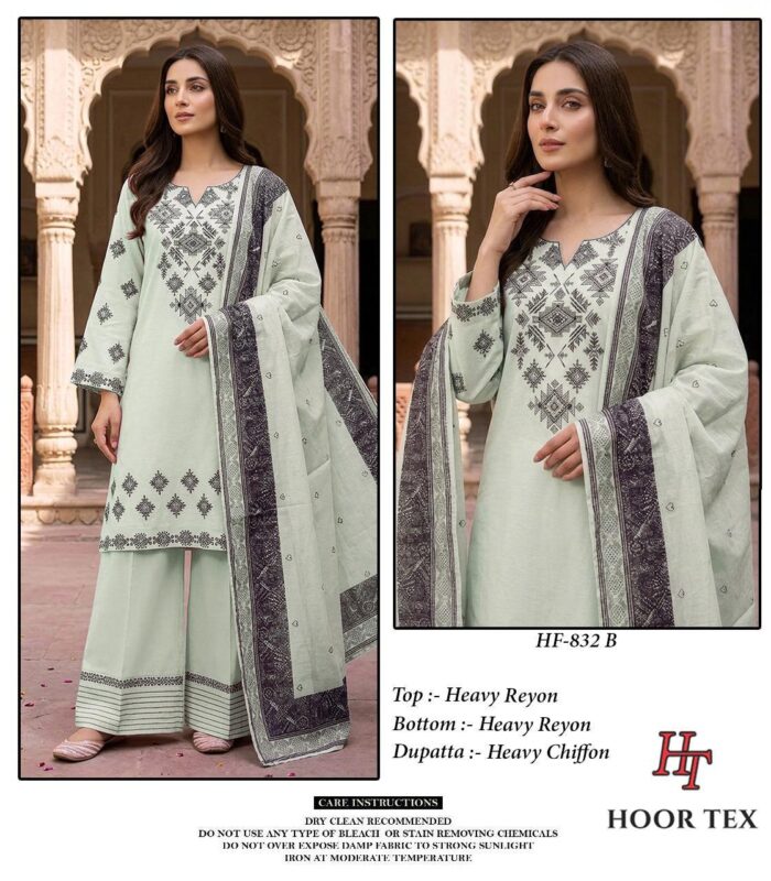 Latest Hoor Tex 832 A To D Rayon Embroidered Salwar Kameez Wholesale 2026