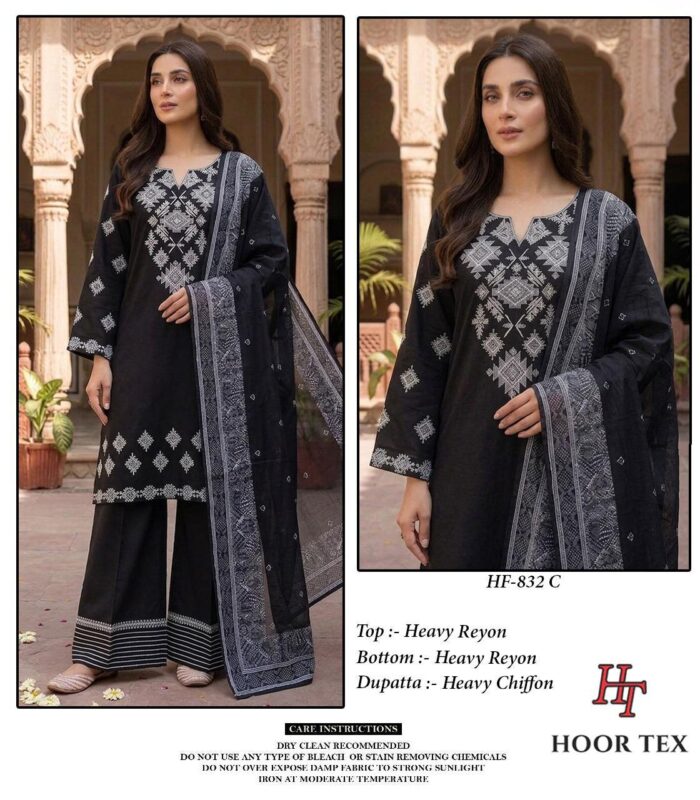 Latest Hoor Tex 832 A To D Rayon Embroidered Salwar Kameez Wholesale 2026