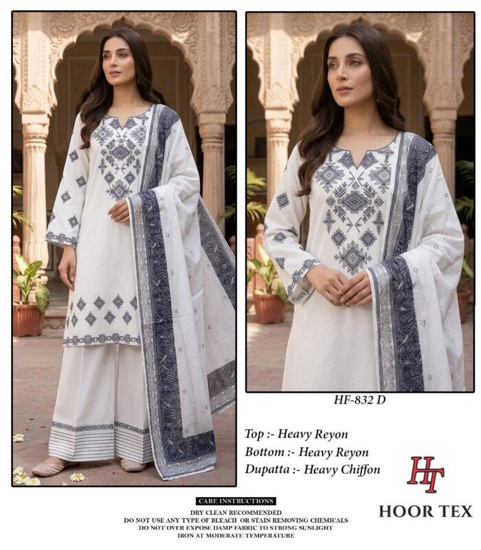 Latest Hoor Tex 832 A To D Rayon Embroidered Salwar Kameez Wholesale 2026