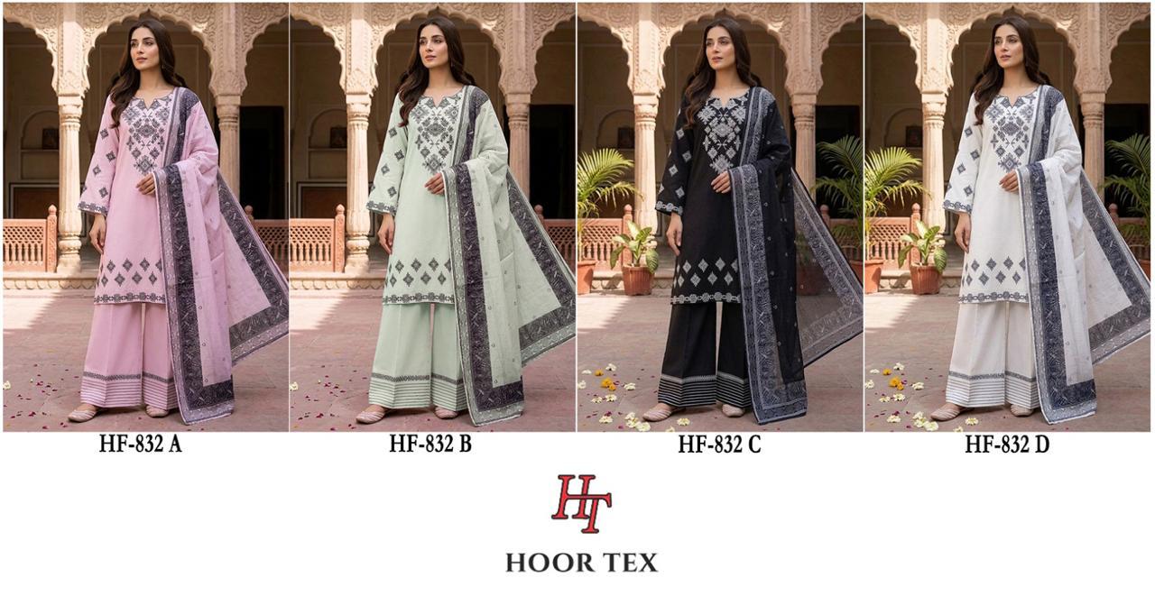 Latest Hoor Tex 832 A To D Rayon Embroidered Salwar Kameez Wholesale 2026